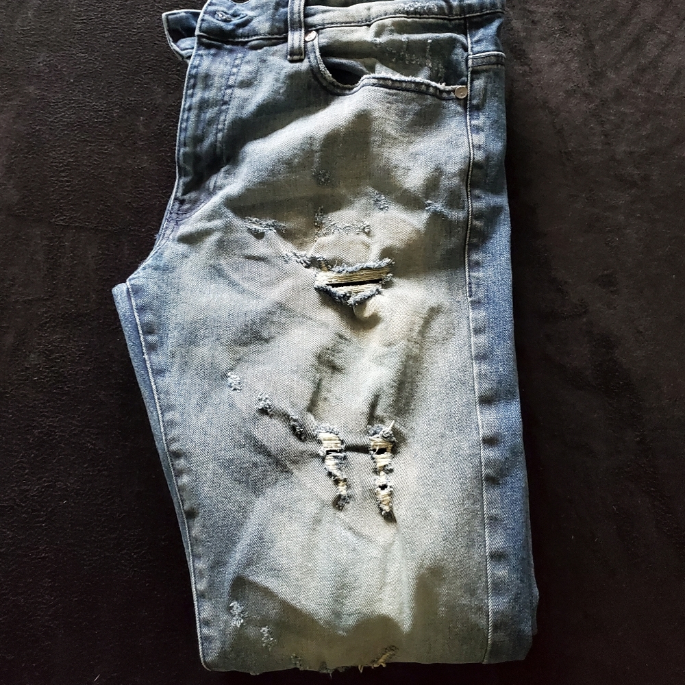 Blue jeans with fashion rips size 34/32